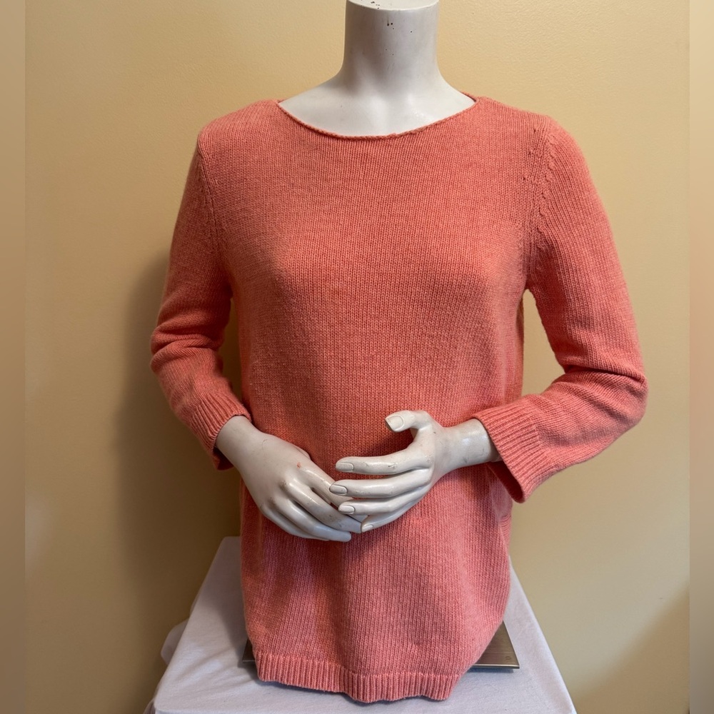 Ann Taylor Boatneck Salmon Pink Sweater Sz M